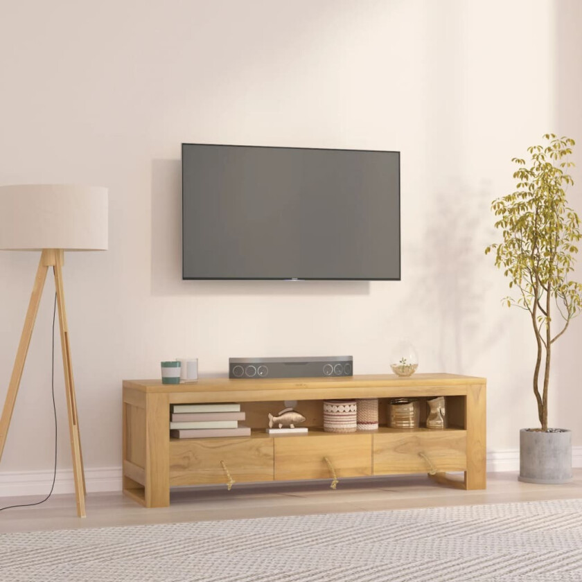 TV-benk 110x30x35 cm heltre teak
