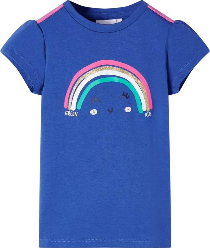 T-skjorte for barn koboltblå 128