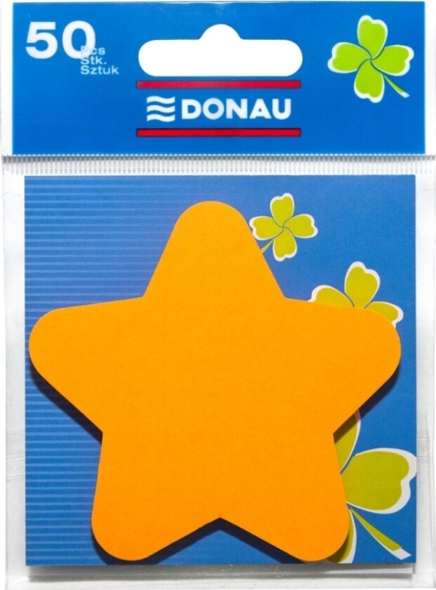 Selvklebende Notatbok, Oransje Stjerne, 50 Ark Med Anheng (7572001Pl-12)N