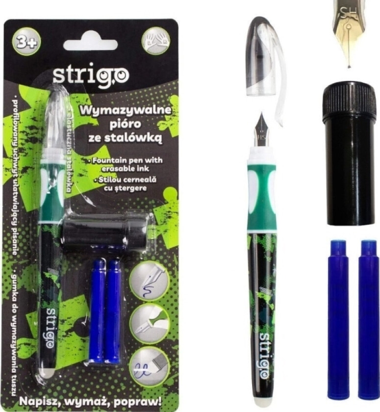 Eraserbar, Slettbar Fyllepenn For Å Lære Å Skrive + Rensemiddel