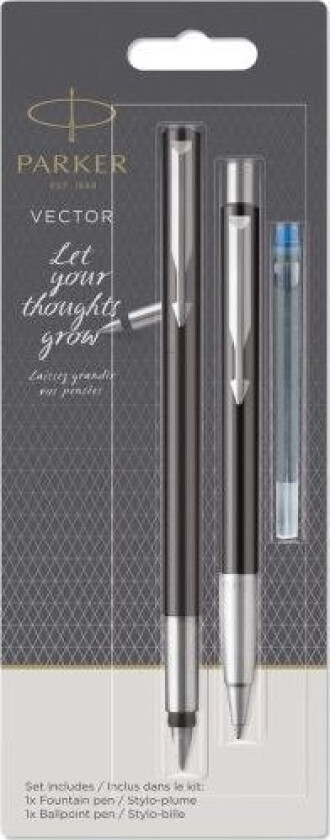 Kartlagt Sett Parker Vector Duo Penn + Svart Parker Kulepenn