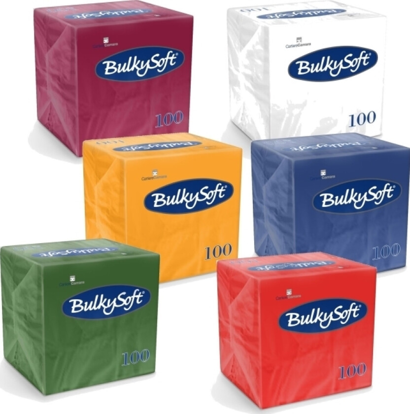 Serviet Bulkysoft 24X24 Cm 2-Lag Grøn,100 Stk/Pk