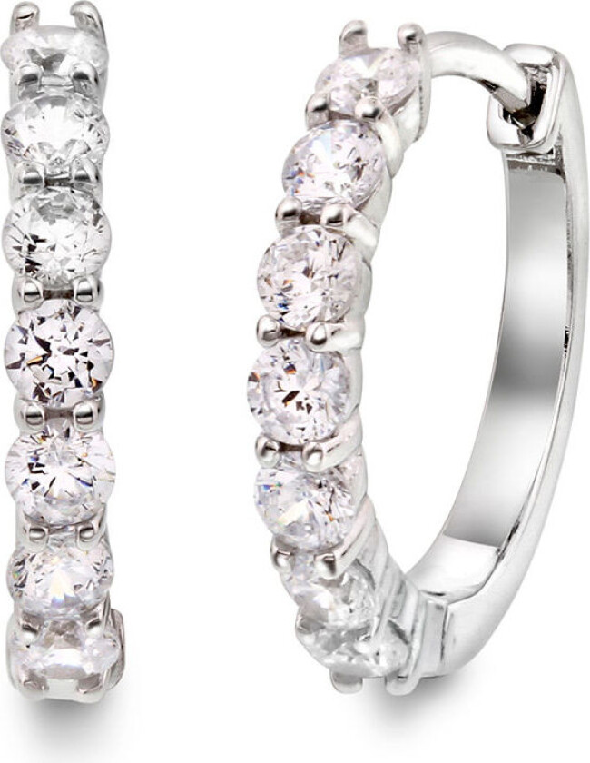 , Øreringer i 925 sølv med zirkonia