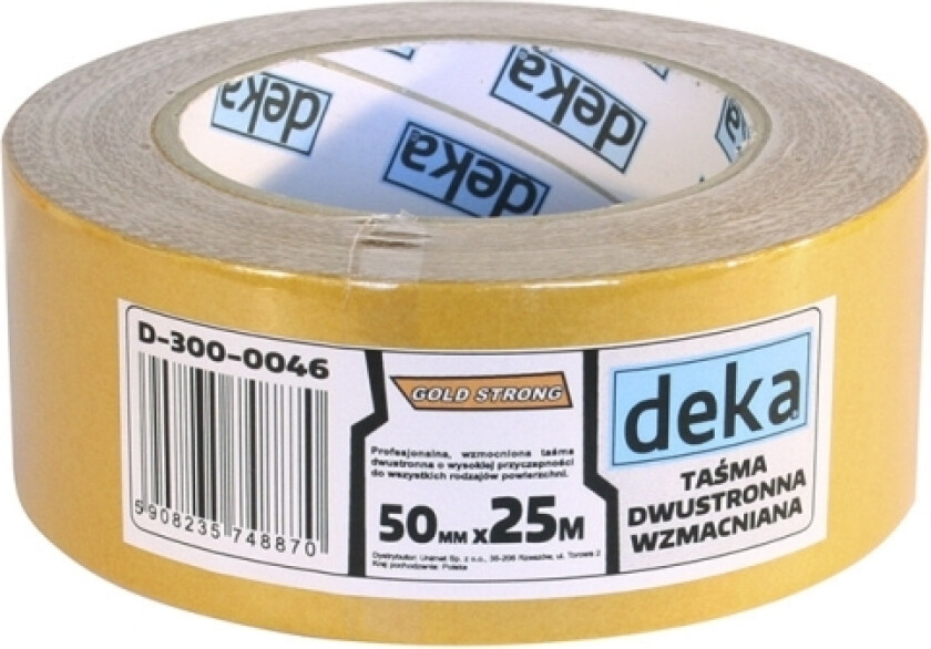 Forsterket Dobbeltsidig Tape Gold Strong 50 Mm X 25 M (D-300-0046)