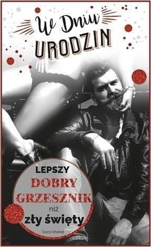 Ab-Kort Bursdagskort For Menn, Rød - Skjeggete Mann Brw07