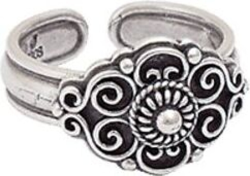 Bunadsring i 830 oksidert sølv med kruse