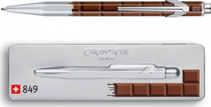 Caran D'ache Uttrekkbar Kulepenn 849 Shokolade Linjebredde: M, Linjefarge: Blå, Sekskantet Fat Laget Av - 1 Stk (849.752)