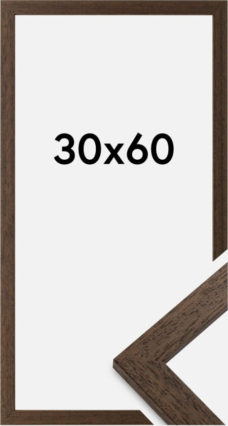 Ramme Brown Wood Akrylglass 30x60 Cm
