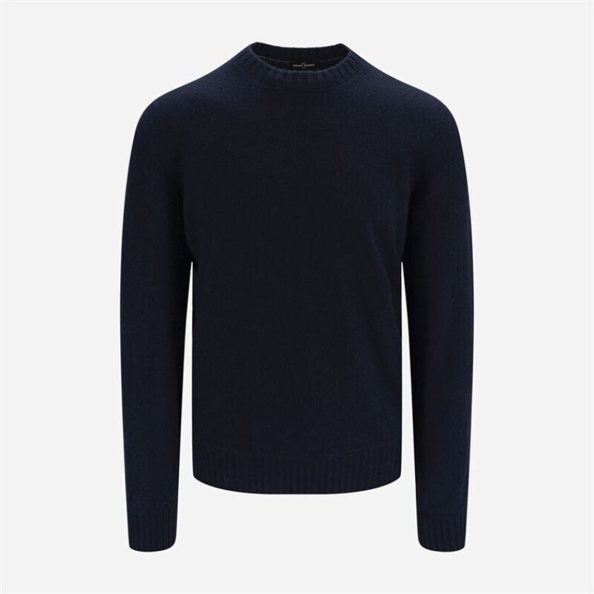 Crew Neck Felted Cashmere - Navy Blå 50