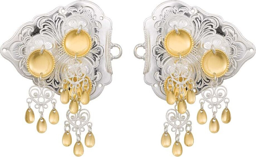 Hallingspenne i 830 hvitt og forgylt sølv