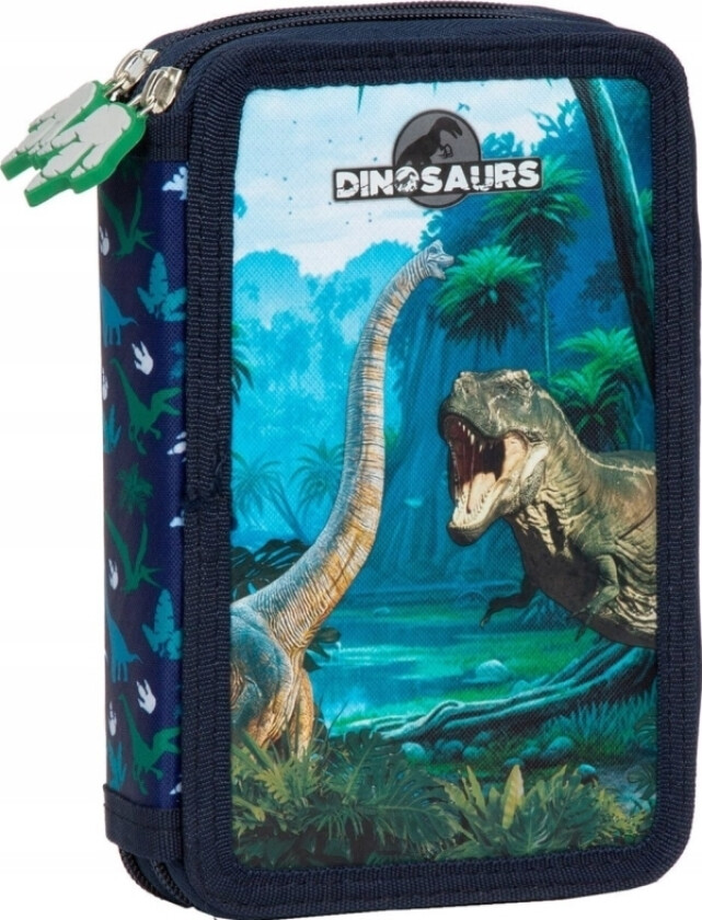 Two-Compartment Pencil Case With Accessories Dinosaur 19