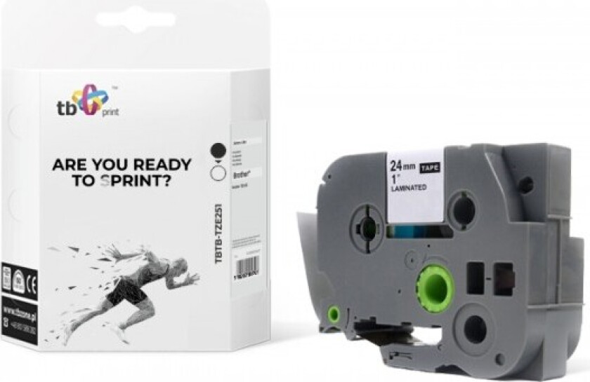 Bilde av Tb Print Tbtb- Tze251 Brother Juodas Ant Balto 24X8mm 1Vnt.