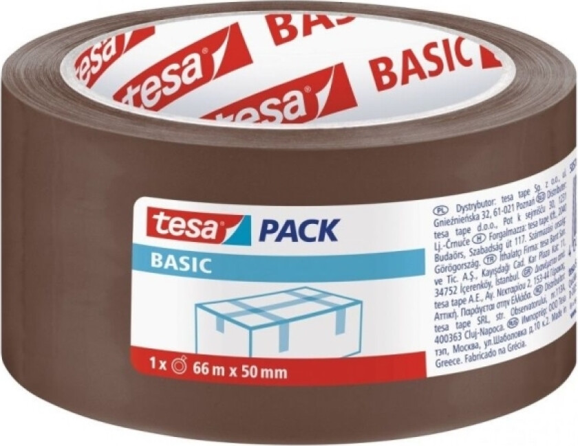 Tesa Basic Pakketape Brun 66M: 50 Mm (H5857100)