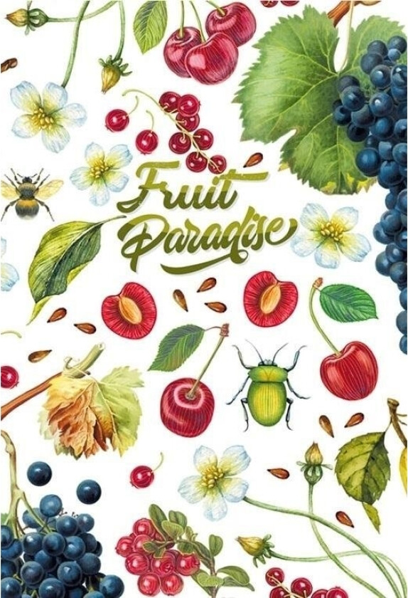 Fresh Dekorativ Notatbok 128X165/64K, Kirsebær-Linje