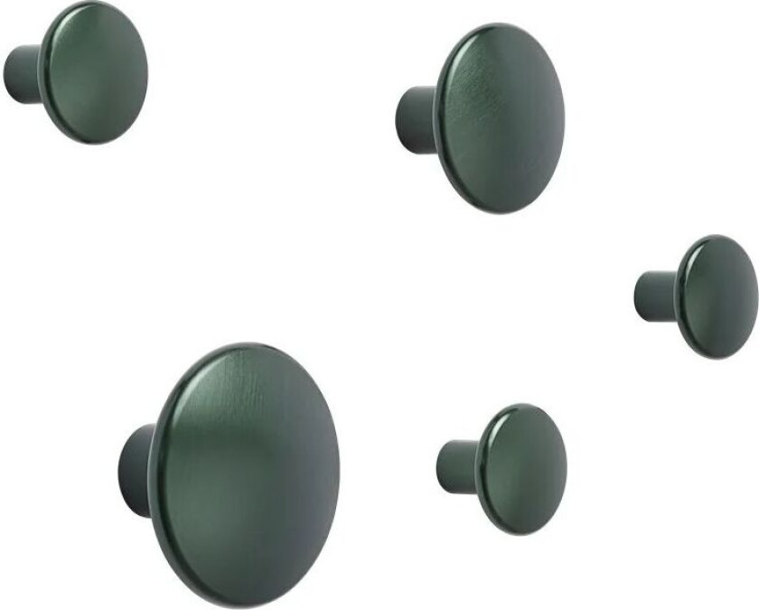 The Dots knagg metall 5-pakk Dark green