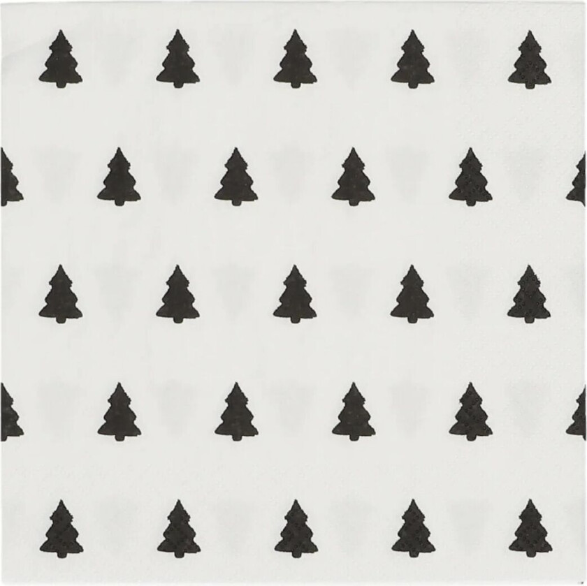 Linen trees servietter 33 x 33 cm 20-pakning black-white