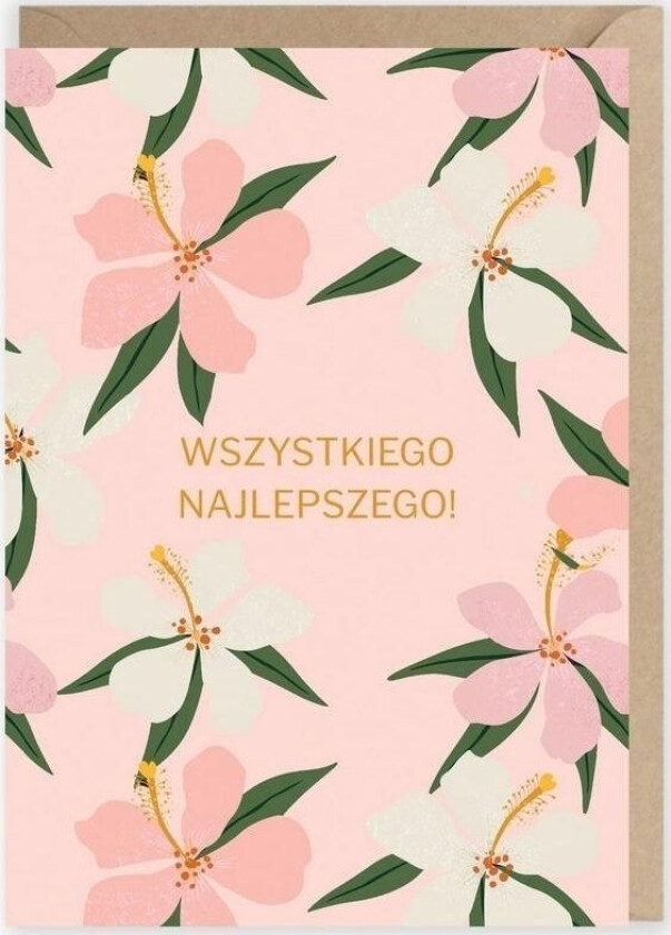 Bursdagskort Blomster, Øko Konvolutt K015