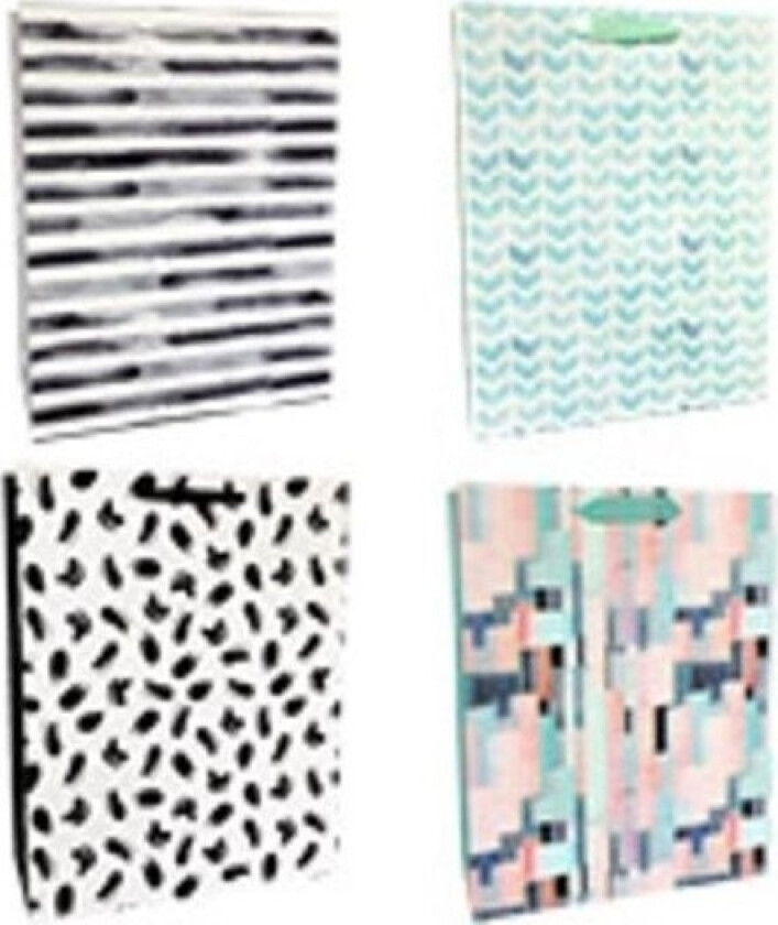 Gavepose 26X32cm Striper, Piksler Mix