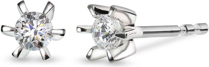 , Isabella enstens øredobber i 585 hvitt gull med diamant 0,20 ct WSI