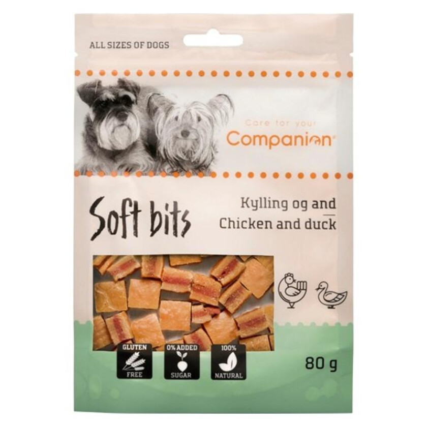 Bilde av Soft Bits Chicken & Duck Godbiter til hund 80 g