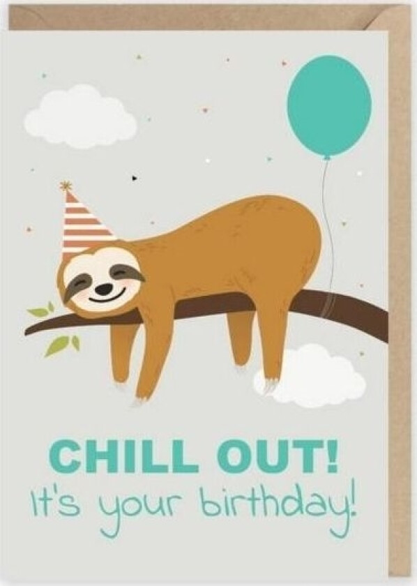 Chill Out Bursdagskort, Øko Konvolutt K012
