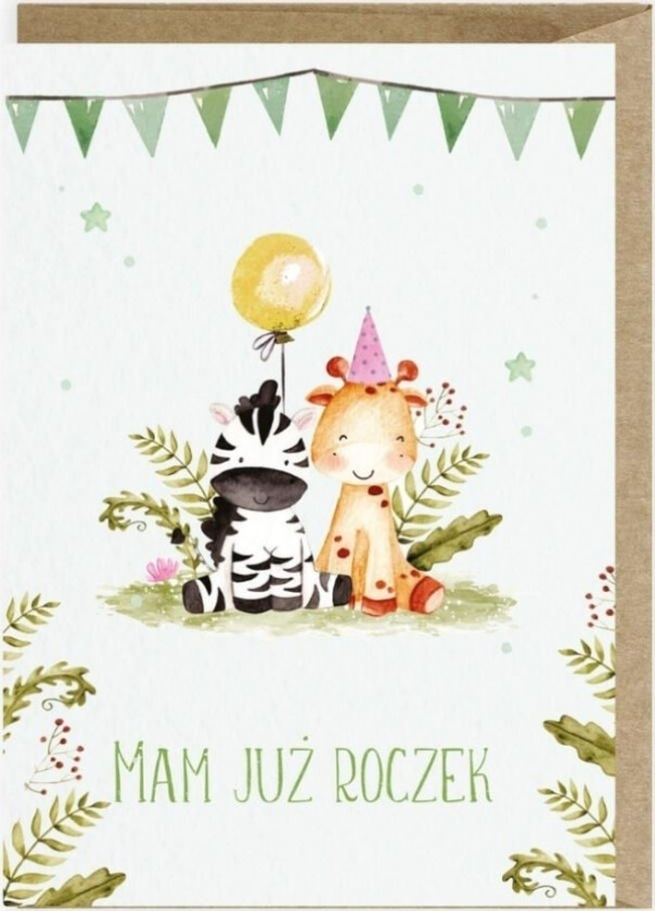 Bursdagskort Ett År Gammel Safari K115