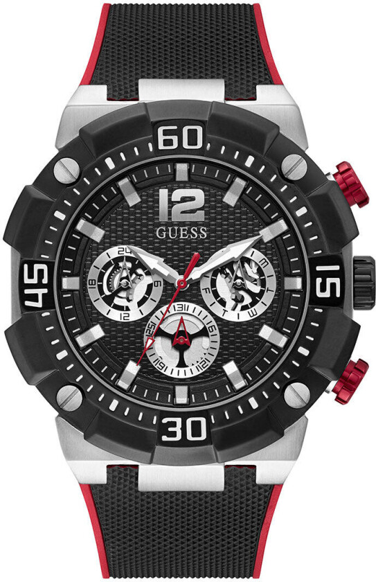 Guess Active Life, Herreklokke med sort silikonrem