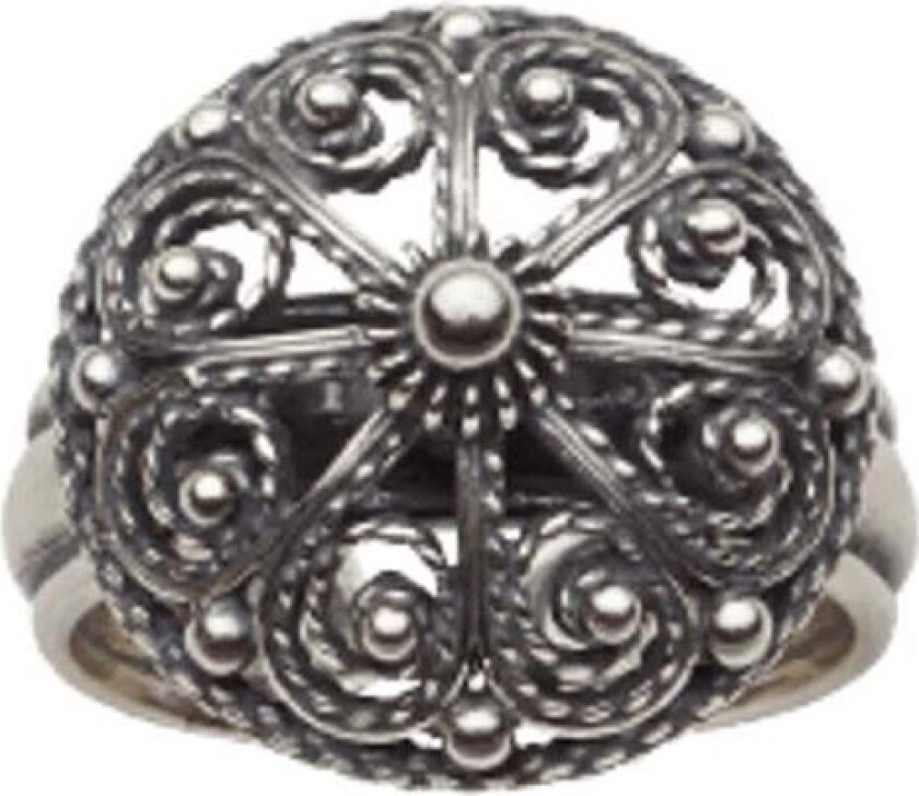 Bunadsring i 830 oksidert sølv