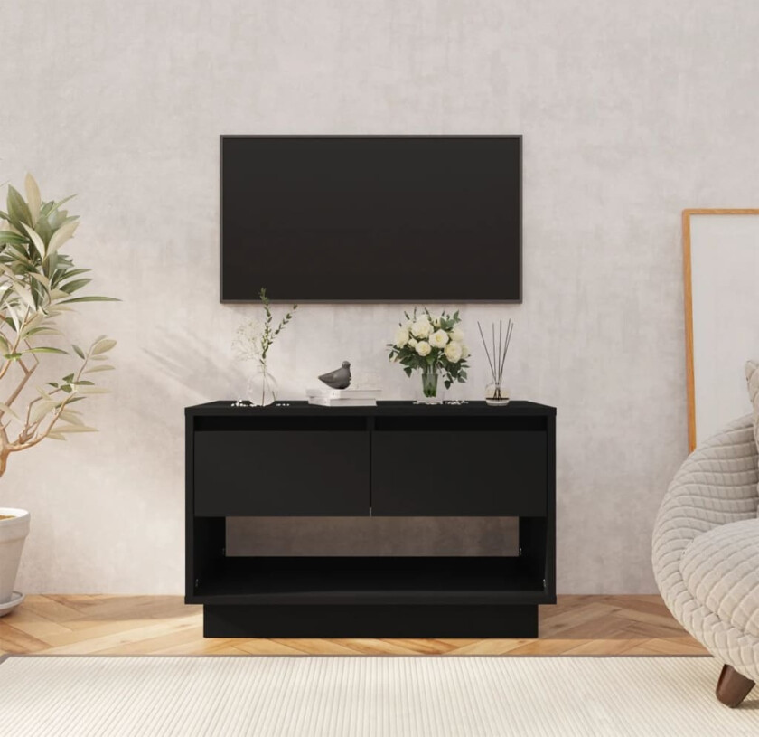 TV-benk svart 70x41x44 cm sponplate