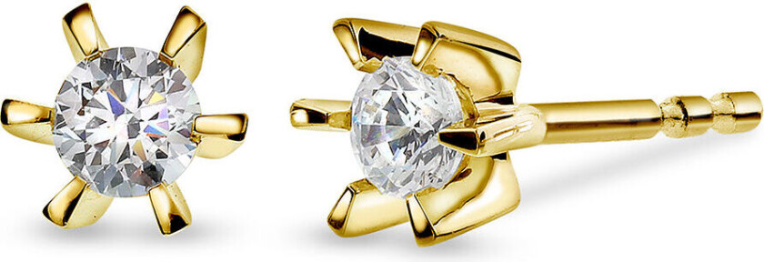 , Isabella enstens øredobber i 585 gult gull med diamant 0,30 ct WSI