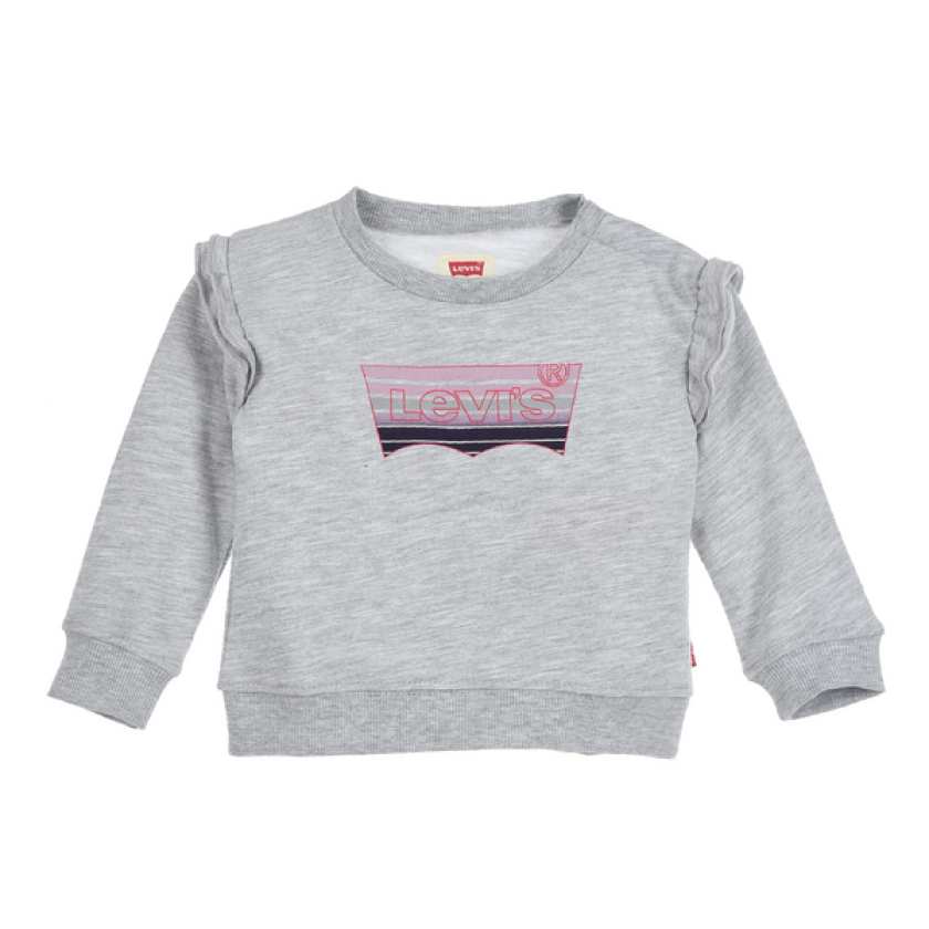 Ruffle Crew Sweatshirt Grå