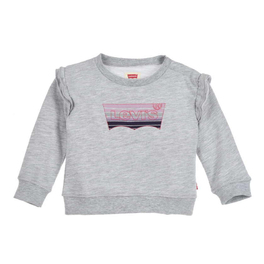  Ruffle Crew Sweatshirt Grå