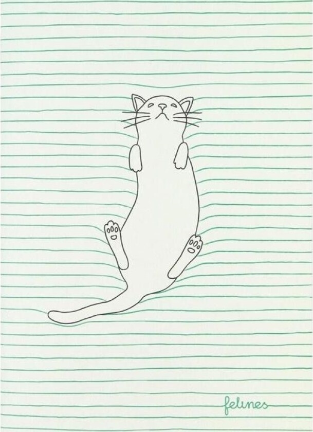 Liten Notatbok - Feline Fine (Grønn) (320085)