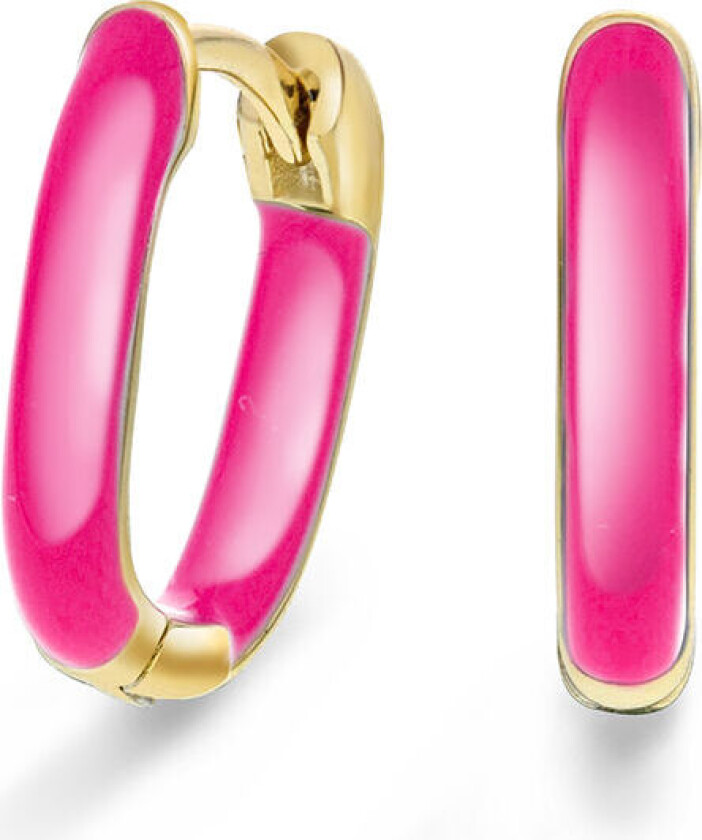 , Emanuella rosa øreringer i 925 forgylt sølv