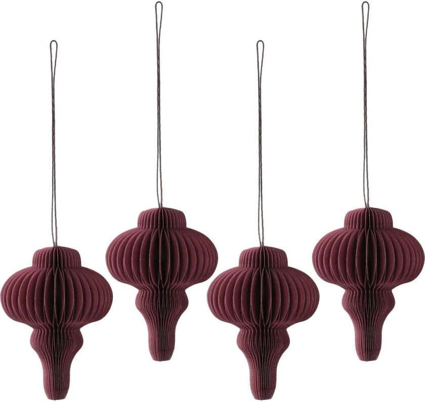 Spira juletrekuler 4-pakning Red