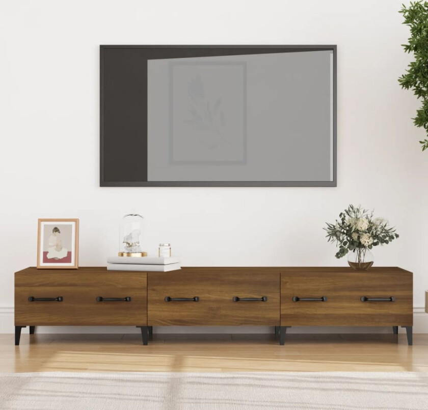 TV-benk brun eik 150x34,5x30 cm konstruert tre