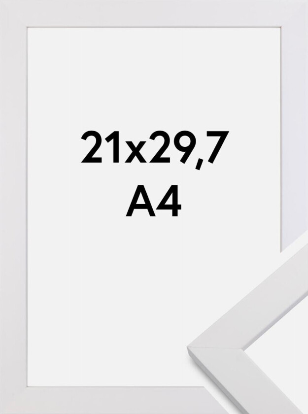 Ramme White Wood Akrylglass 21x29,7 Cm (A4)