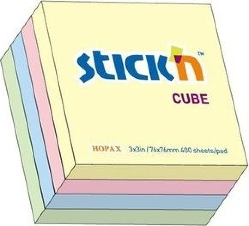 Stickn Selvklebende Notatbok Pastellblanding 5 Farger (155271)