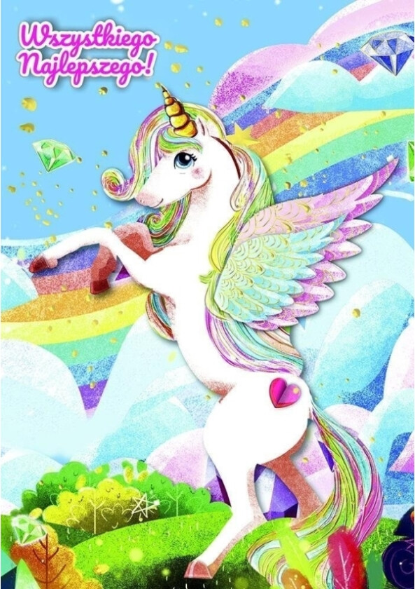 Henry A5 Bursdagskort - Enhjørning Med Hjerte