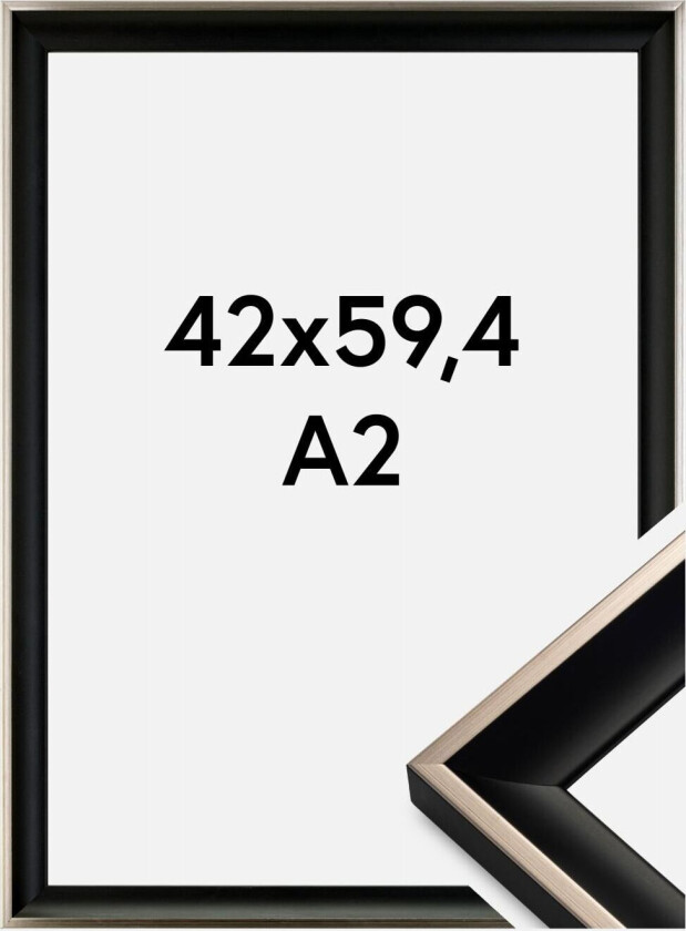 Ramme Öjaren Akrylglass Svart-Sølv 42x59,4 Cm (A2)