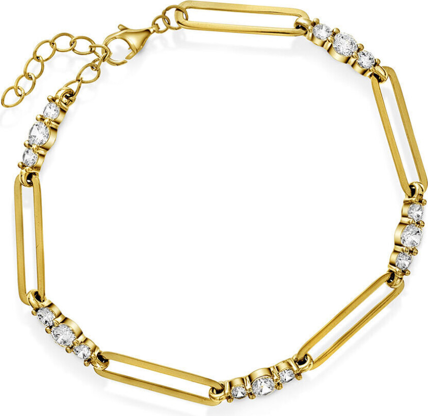 Armbånd i forgylt sølv med zirkonia