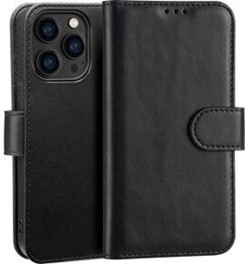 PU-deksel og -lommebok til iPhone 14 Pro Max - Black