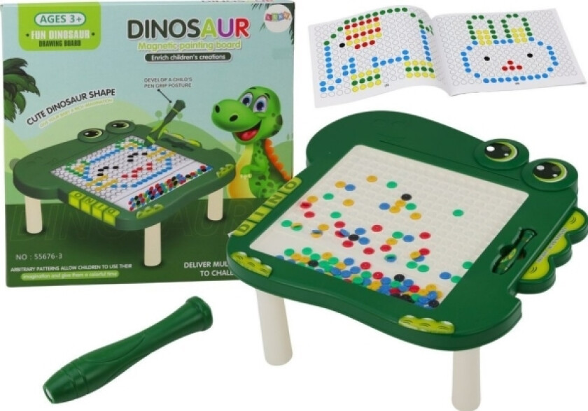 Leantoys Bord Magnetbrett Pedagogisk Dinosaur Pad Puslespill Grønn