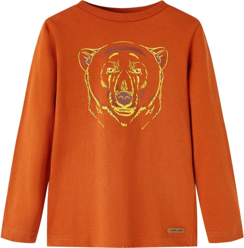 T-skjorte for barn med lange ermer lyserust 104