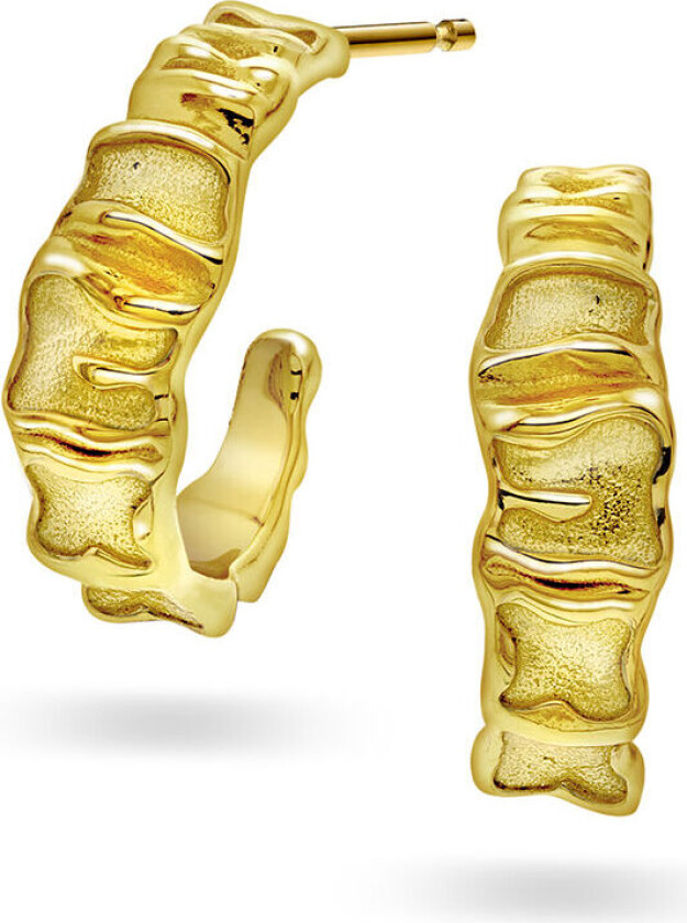 Shapes by Gulldia, Aura øreringer i 925 forgylt sølv med struktur