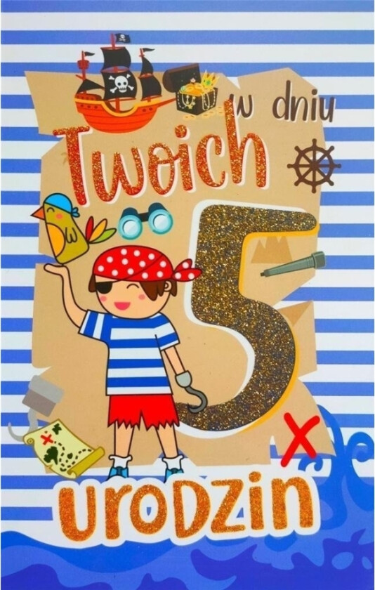 Bursdagskort 5 Gutt 2K - 075