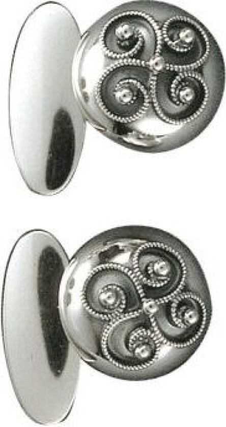 Mansjettknapper Rogaland i 830 oksidert sølv