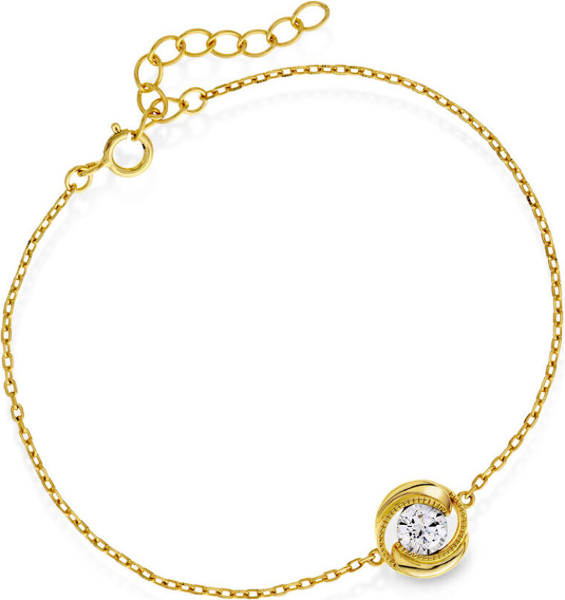 Armbånd i forgylt 925 sølv med hvit zirkonia