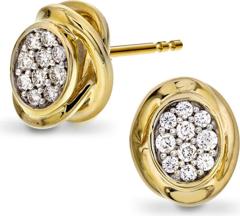 Bilde av , Øredobber i 585 gult gull med diamanter 0,15 ct