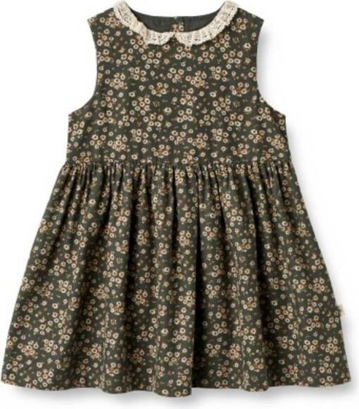 Dress Elma Sleeveless Black Coal Flowers